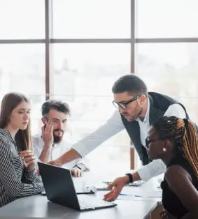 People collaborating in a meeting